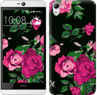 

Чохол Троянди на чорному тлі на HTC Desire 826 dual sim 546902
