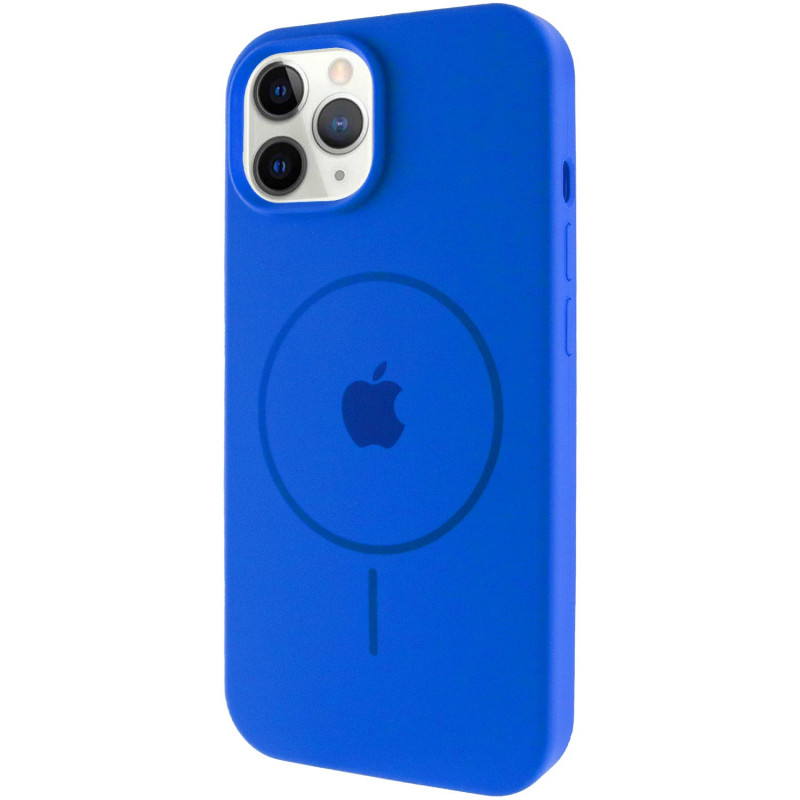 Чохол Silicone Case Full Protective (AA) with Magnetic Safe на Apple iPhone 12 Pro Max (6.7") (Синій / Capri Blue)