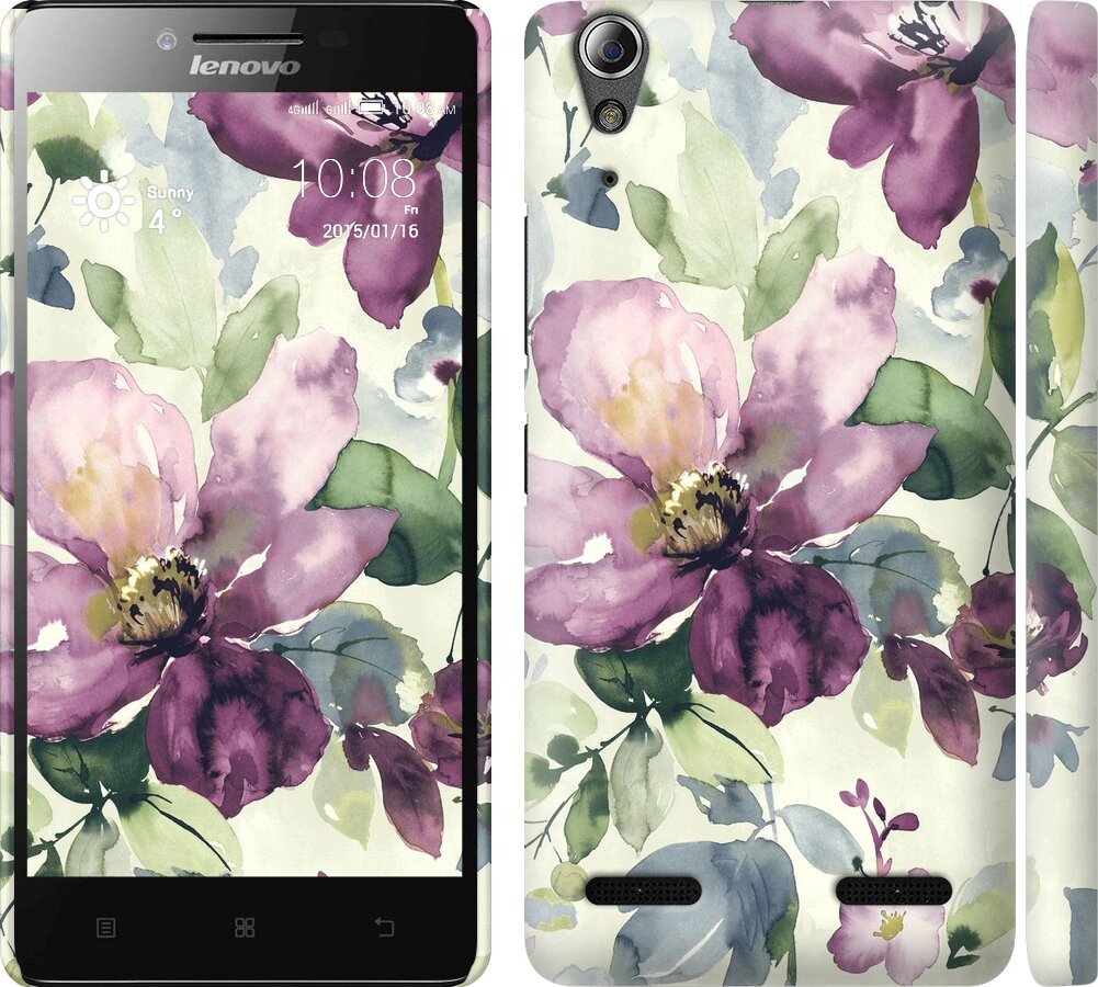 

Чехол Цветы акварелью для Lenovo A6000 296506