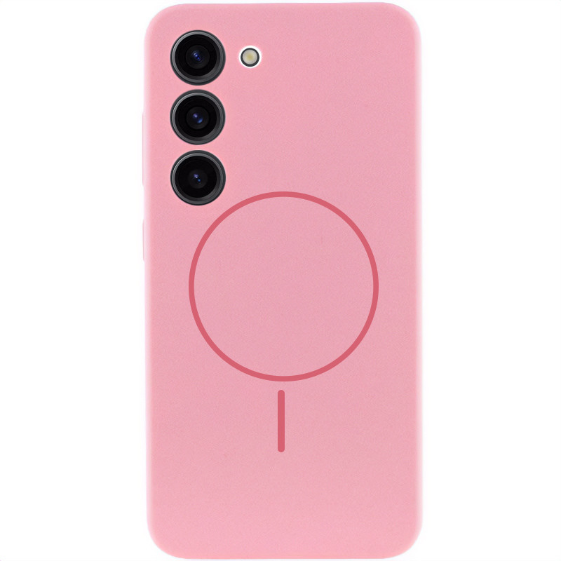 Чехол Silicone Cover Lakshmi Full Camera (AA) with MagFit для Samsung Galaxy S23 (Розовый / Light pink)