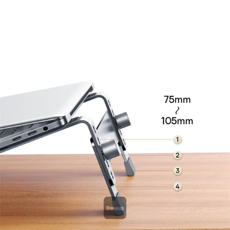 Купить Подставка для ноутбука Baseus UltraStable (4-Gear Adjustable) (B10053100811-00) (Space grey) на vchehle.ua