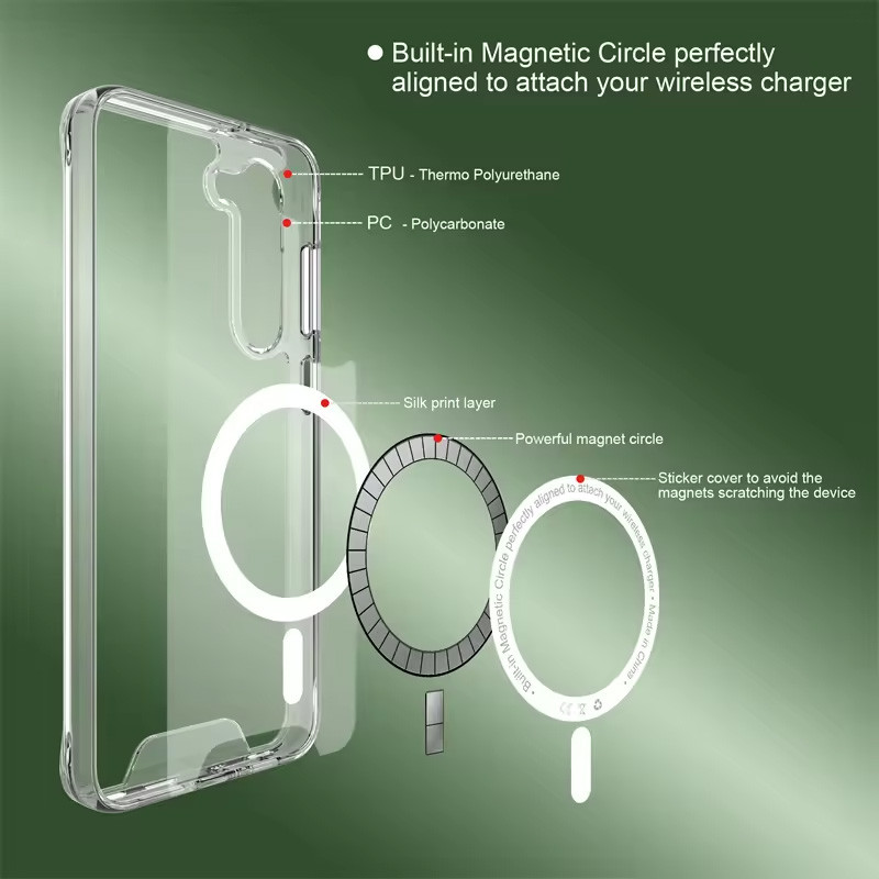 Чехол TPU Space Case with Magnetic Safe для Samsung Galaxy S24 FE (Прозрачный) в магазине vchehle.ua