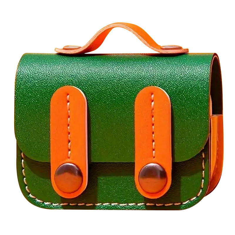 Кожаный футляр Briefcase для наушников AirPods Pro 2 / Pro (Green / Orange)