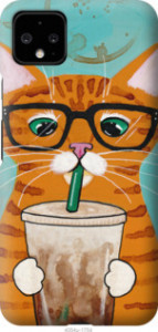 Чехол Зеленоглазый кот в очках для Google Pixel 4 XL