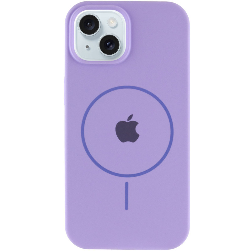 Фото Чохол Silicone Case Full Protective (AA) with Magnetic Safe на Apple iPhone 15 Plus (6.7") (Бузковий / Dasheen) на vchehle.ua