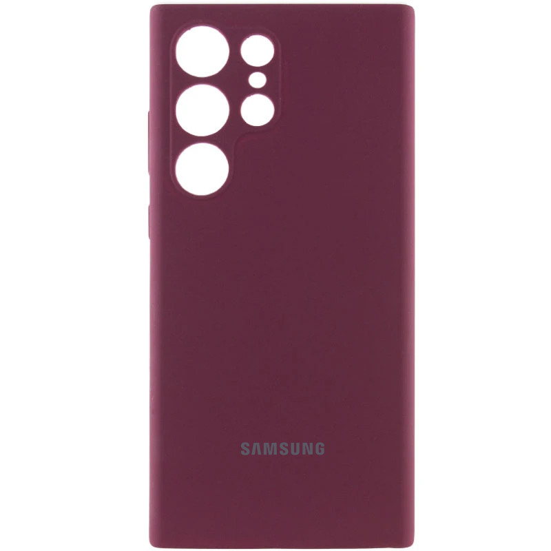 Чохол Silicone Cover Lakshmi Full Camera (AAA) with Logo на Samsung Galaxy S25 Ultra (Бордовий / Plum)