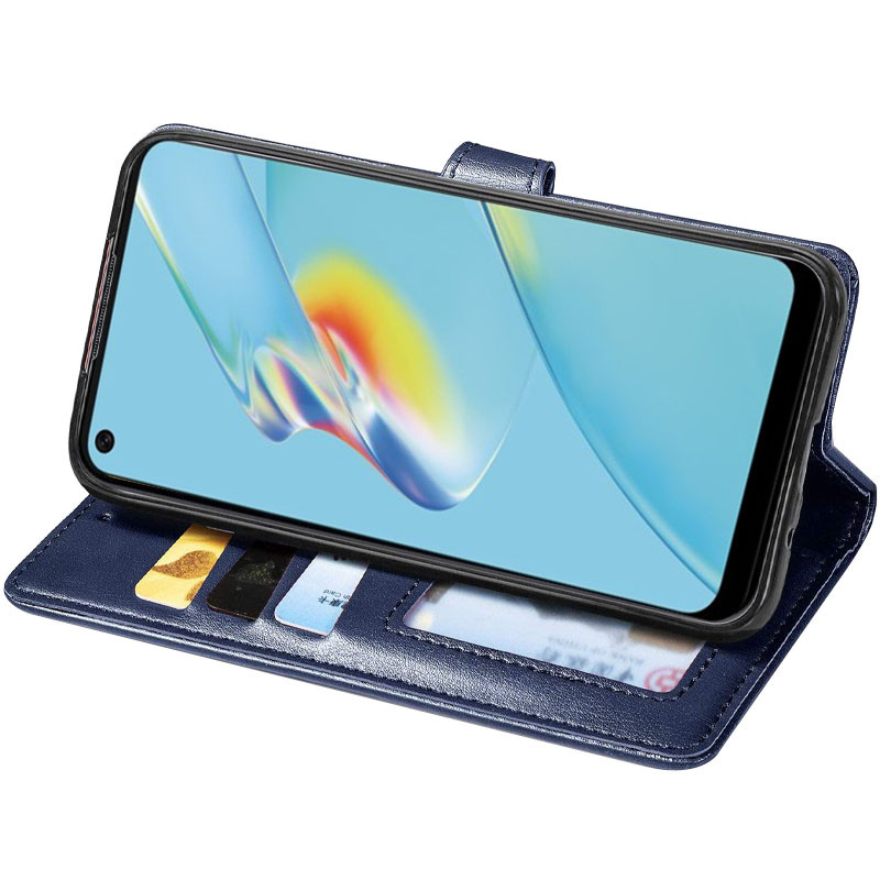 Фото Кожаный чехол-книжка GETMAN Gallant (PU) для Oppo A74 4G (Синий) в магазине vchehle.ua