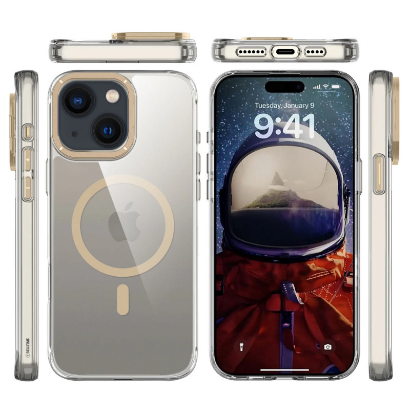 Фото Чехол TPU Space Case Apex with Magnetic Safe для Apple iPhone 13 / 14 / 15 (6.1") (Gold) в магазине vchehle.ua