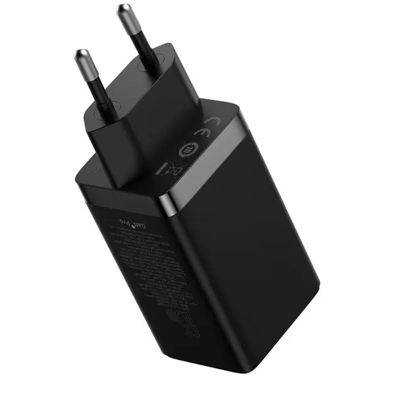 МЗП Baseus GaN5 Pro 65W 2Type-C+USB 100W EU (CCGP12020) (Black) в магазині vchehle.ua