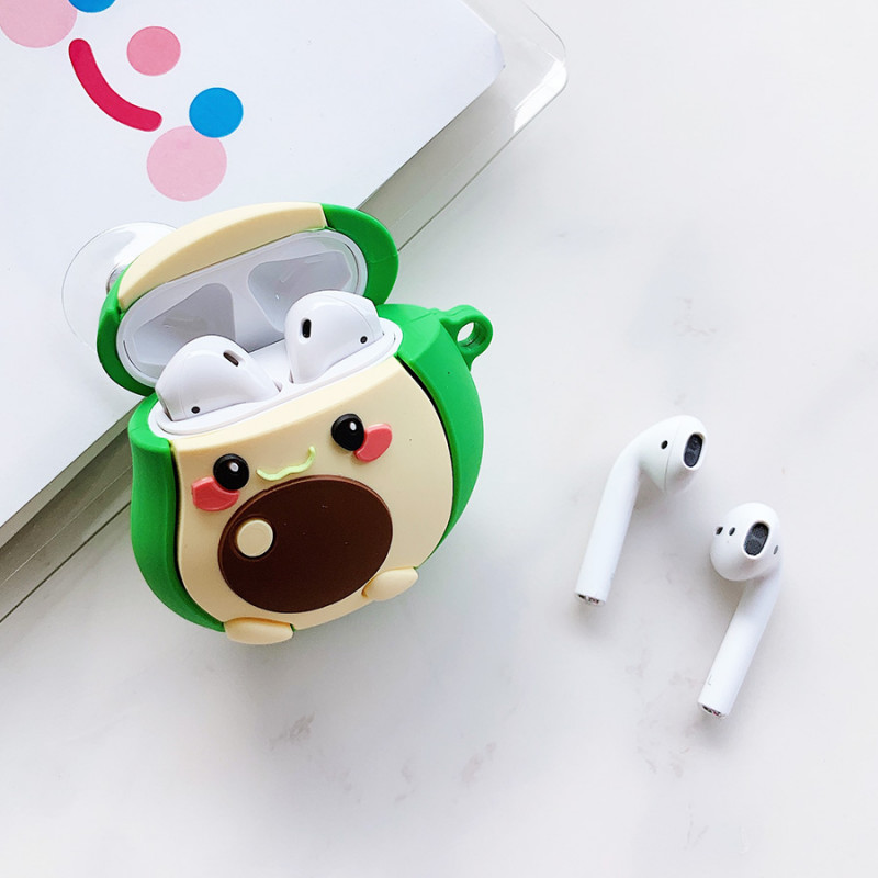 Фото Силиконовый футляр Yummy Fruits для наушников AirPods 1/2 (Avocado / Зеленый) в магазине vchehle.ua