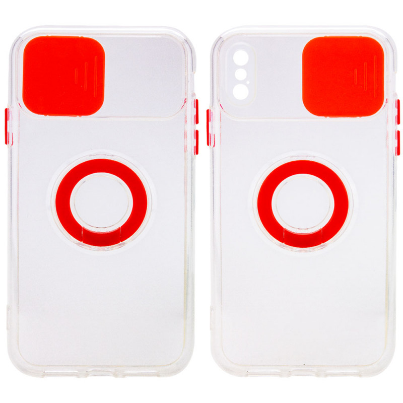 Чехол Camshield ColorRing TPU со шторкой для камеры для Apple iPhone XS Max (6.5") (Красный)