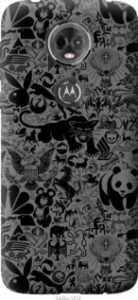 Чехол Чёрно-серый стикер бомбинг для Motorola Moto E5 Plus