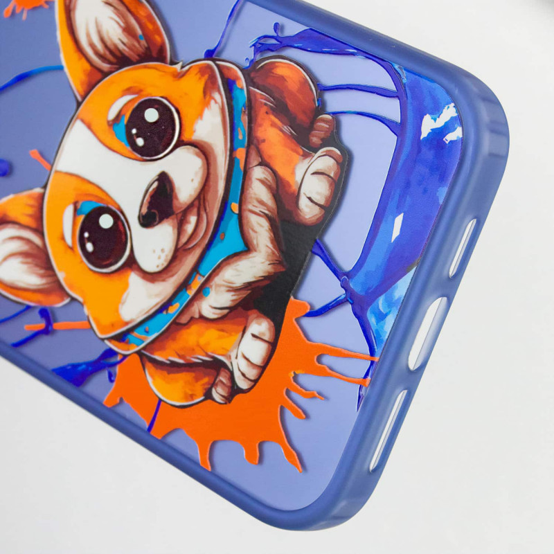 Заказать TPU+PC чехол TakiTaki Graffiti magic glow для Apple iPhone 14 Pro Max (6.7") (Corgi dog / Blue) на vchehle.ua