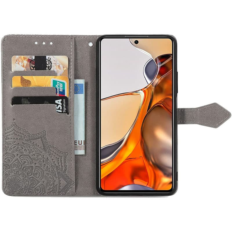 Фото Шкіряний чохол-книжка Art Case з візитницею на Xiaomi Redmi Note 11 Pro 4G/5G / 12 Pro 4G (Сірий) в маназині vchehle.ua
