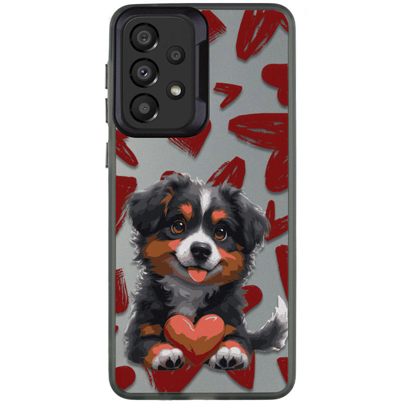 TPU+PC чохол TakiTaki Love magic glow для Samsung Galaxy A53 5G (Lovely dog / Black)