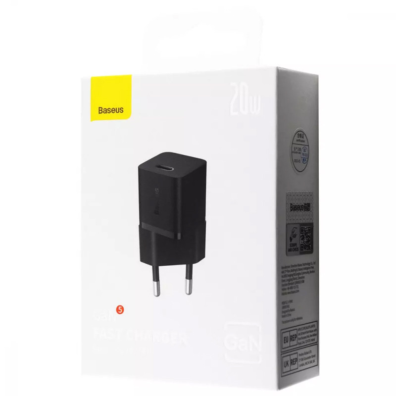 СЗУ Baseus GaN5 Fast Charger (mini) 1C 20W (CCGN05010) (Black) в магазине vchehle.ua