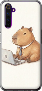 Чохол Funny Capybara CEO Working на Realme 6 Pro