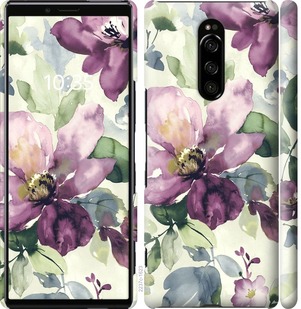 Чехол Цветы акварелью для Sony Xperia 1 J9110