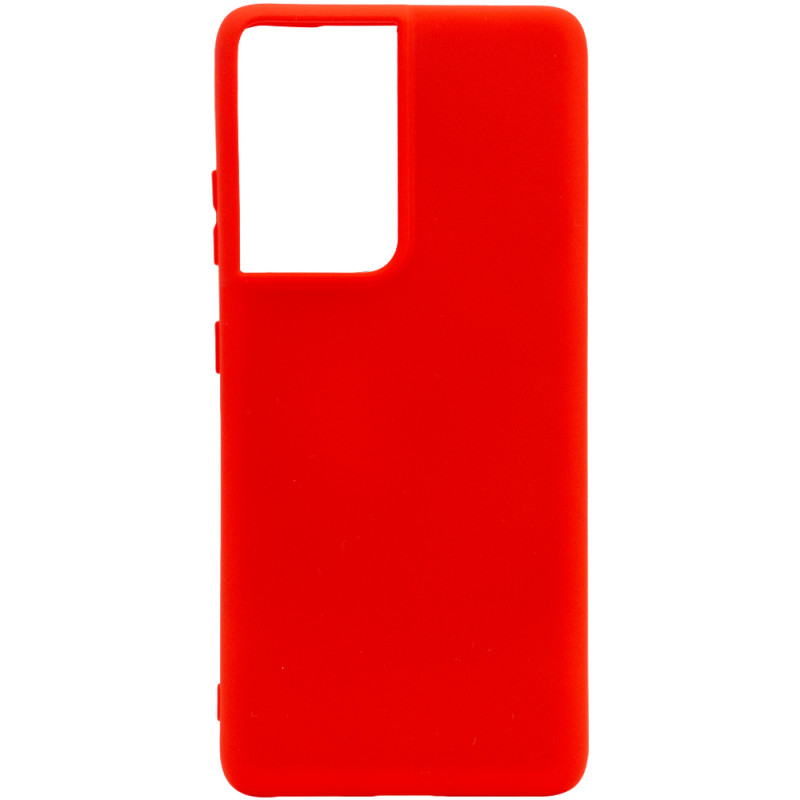 Уценка Чехол Silicone Cover Full without Logo (A) для Samsung Galaxy S21 Ultra (Дефект упаковки / Красный / Red)