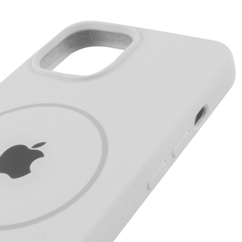 Чохол Silicone Case Full Protective (AA) with Magnetic Safe на Apple iPhone 12 Pro Max (6.7") (Білий / White) в магазині vchehle.ua