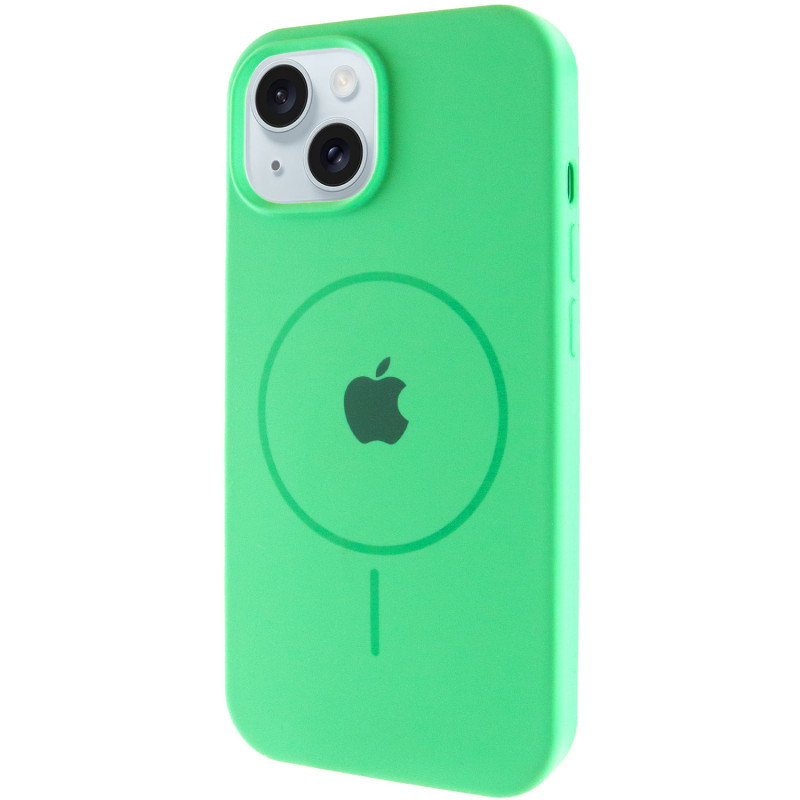 Чохол Silicone Case Full Protective (AA) with Magnetic Safe на Apple iPhone 15 (6.1") (Зелений / Spearmint)