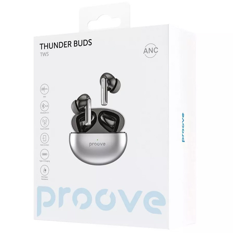 Заказать Беспроводные TWS наушники Proove Thunder Buds with ANC (Gray) на vchehle.ua