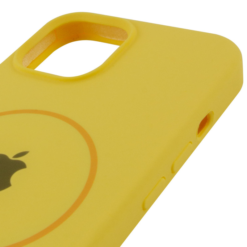 Чохол Silicone Case Full Protective (AA) with Magnetic Safe на Apple iPhone 15 Plus (6.7") (Жовтий / Yellow) в магазині vchehle.ua