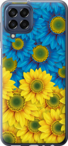 Чехол Жёлто-голубые цветы для Samsung Galaxy M33 M336B
