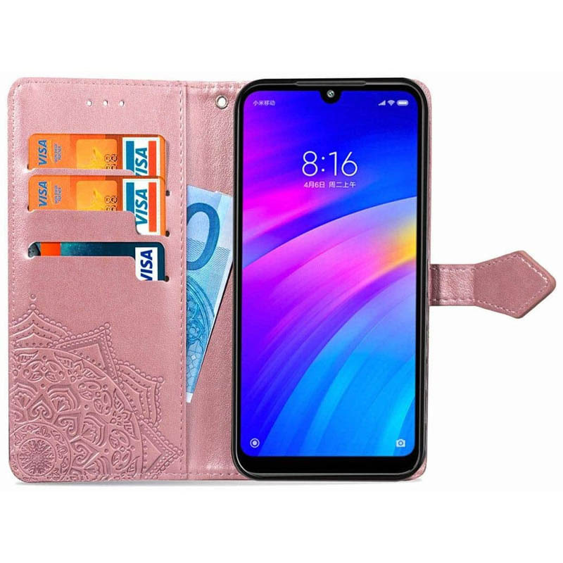 Фото Шкіряний чохол-книжка Art Case з візитницею на Xiaomi Redmi Note 7 / Note 7 Pro / Note 7s (Рожевий) на vchehle.ua