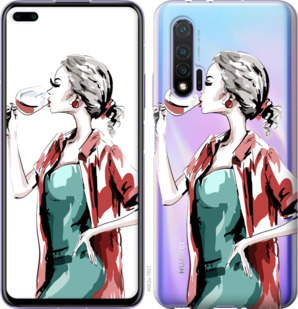 

Чехол Девушка с бокалом для Huawei Nova 6 878703