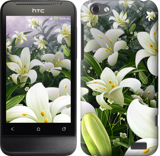 

Чехол Белые лилии для HTC One V t320e 245674