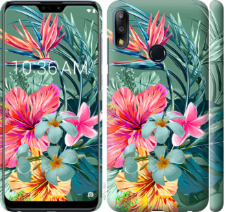 

Чехол Тропические цветы v1 для Asus Zenfone Max Pro M2 ZB631KL 845356