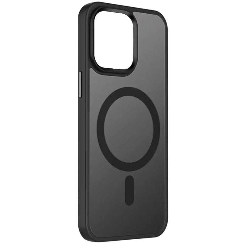 Фото TPU+PC чехол Metal Buttons with Magnetic Safe Colorful для Apple iPhone 14 (6.1") (Черный) в магазине vchehle.ua