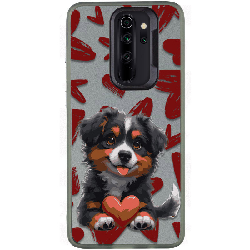 TPU+PC чохол TakiTaki Love magic glow для Xiaomi Redmi Note 8 Pro (Lovely dog / Black)