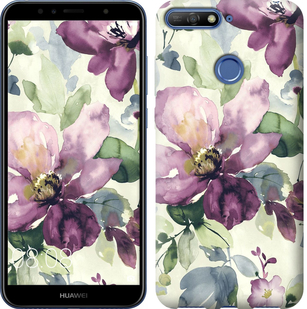 

Чохол Квіти аквареллю на Huawei Y6 Prime 2018 668358