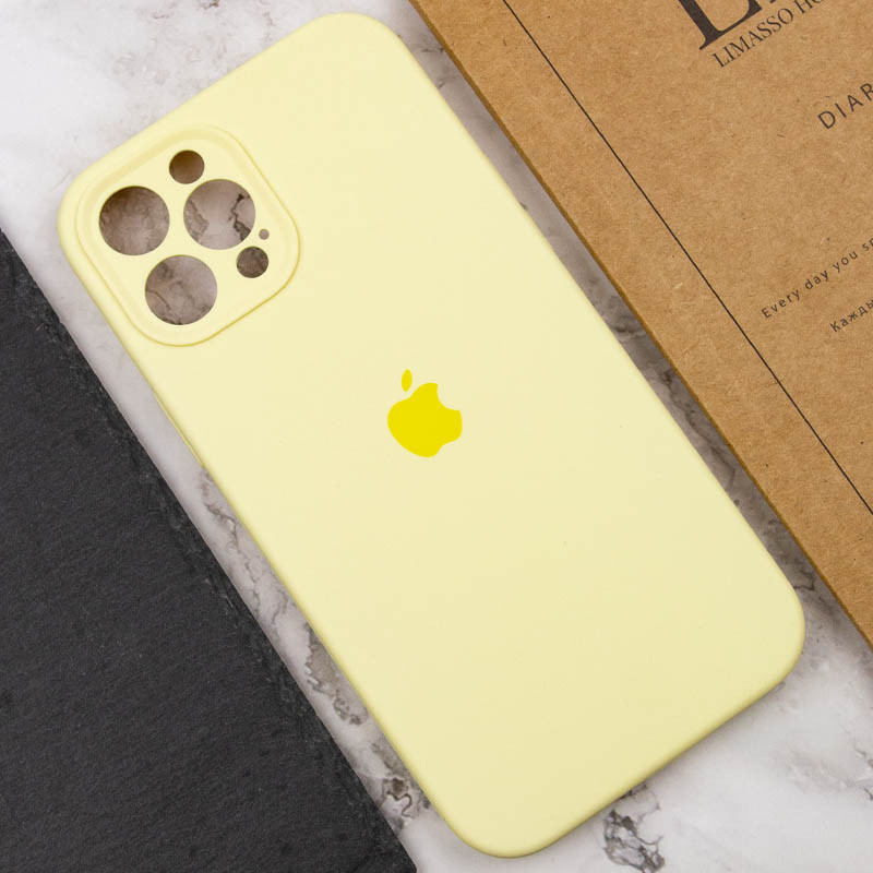 Купить Чехол Silicone Case Full Camera Protective (AA) для Apple iPhone 12 Pro (6.1") (Желтый / Mellow Yellow) на vchehle.ua