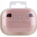 Силиконовый футляр с микрофиброй для наушников Airpods Pro (Розовый / Pink Sand) в магазине vchehle.ua