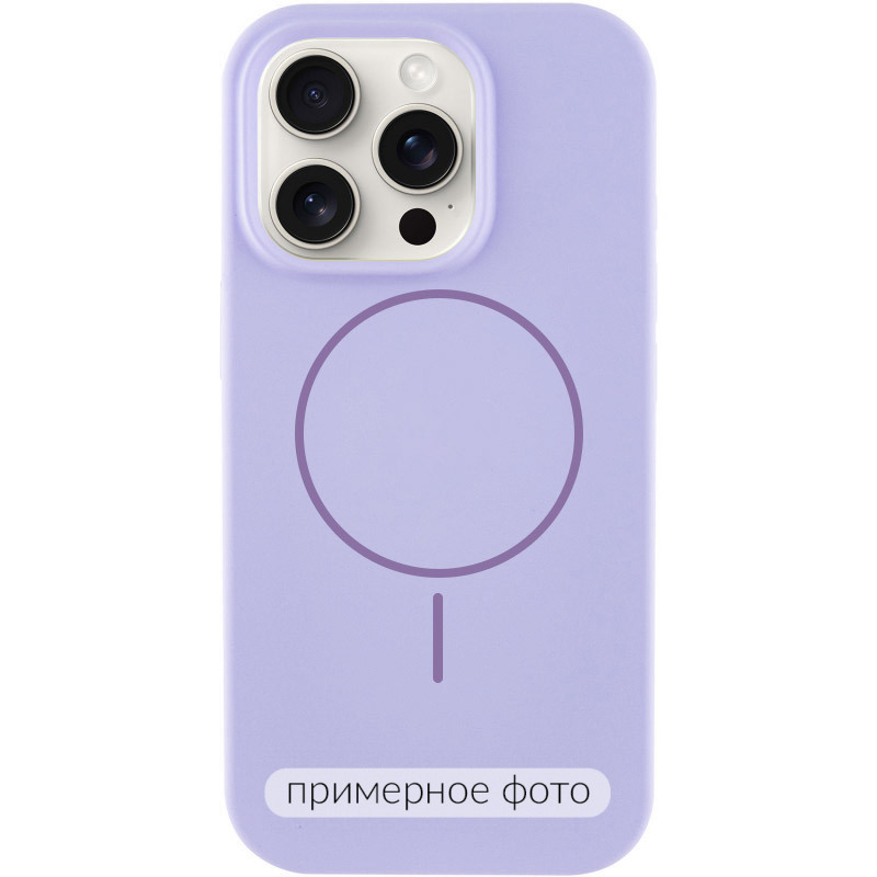 Чехол Silicone Case Full Protective (AA) NO LOGO with Magnetic Safe для Apple iPhone 16 Plus (6.7") (Сиреневый / Dasheen)