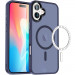 TPU+PC чехол Metal Buttons with  Magnetic Safe Colorful для Apple iPhone 16 (6.1") (Синий / Navy Blue)