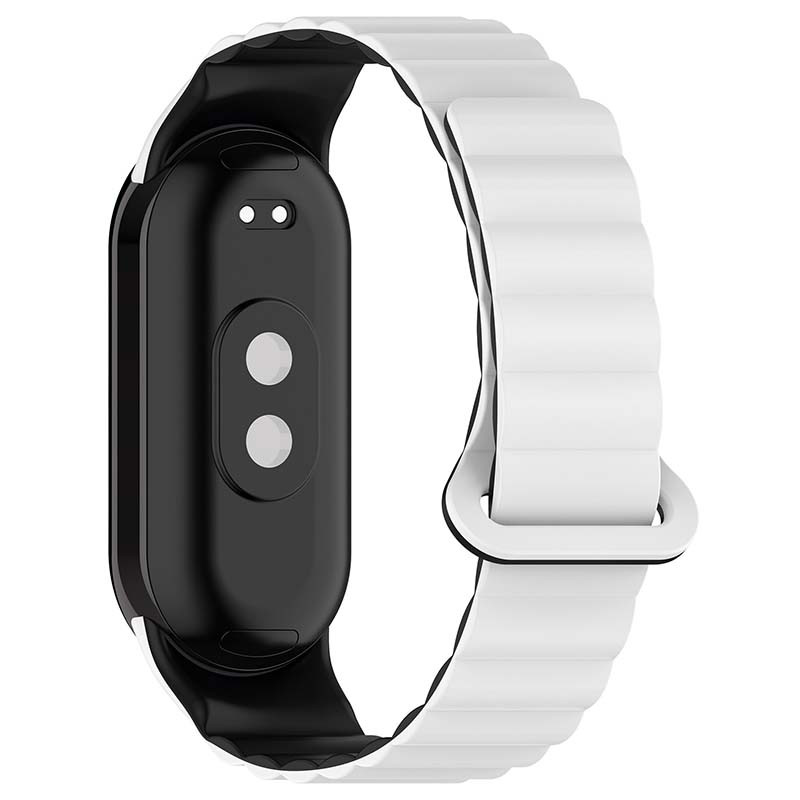 Фото Ремешок Dual-color Magnetic для Xiaomi Mi Band 9/8 (White / Black) на vchehle.ua