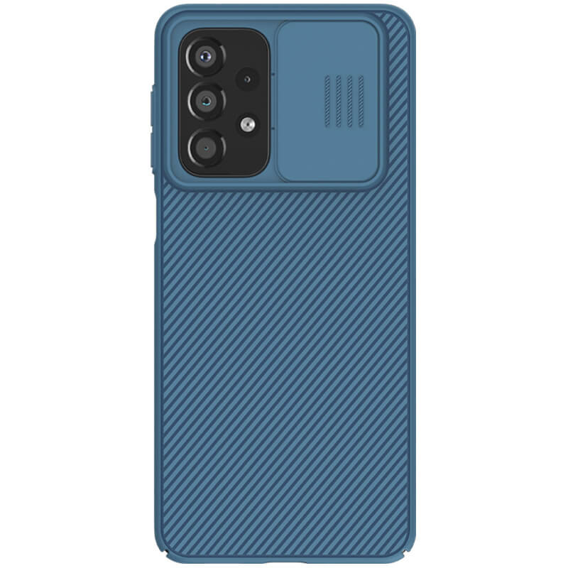 Карбоновая накладка Nillkin Camshield (шторка на камеру) для Samsung Galaxy A33 5G (Синий / Blue)