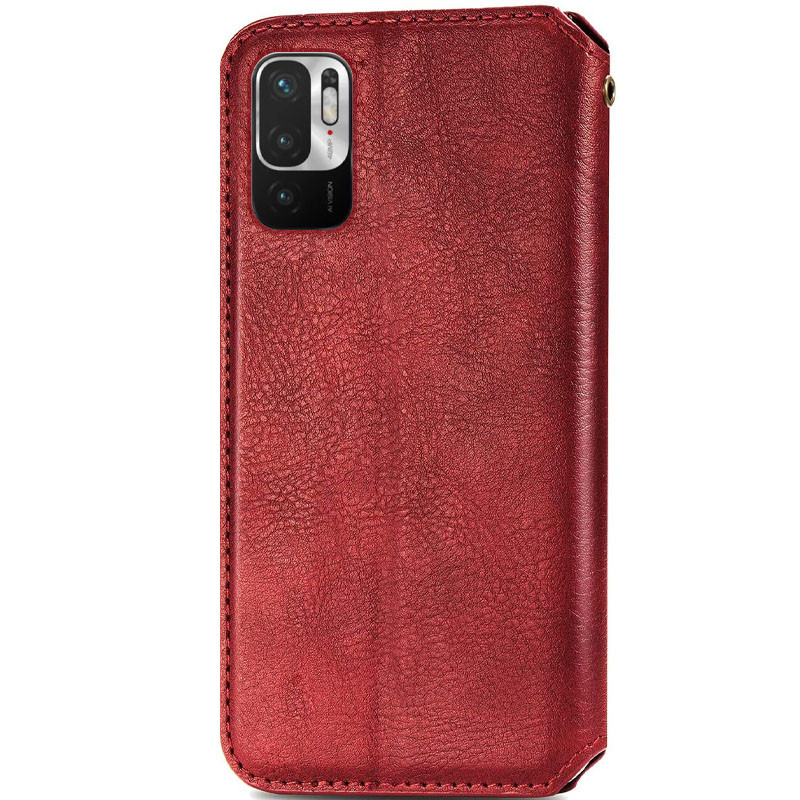 Шкіряний чохол-книжка GETMAN Cubic (PU) на Xiaomi Redmi Note 10 5G / Poco M3 Pro (Червоний) в магазині vchehle.ua