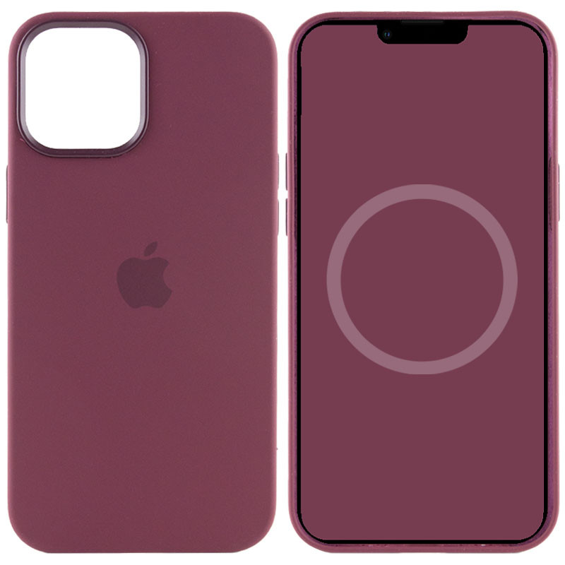 Уценка Чехол Silicone case (AAA) with Magsafe and Animation для Apple iPhone 12 Pro Max (6.7") (Дефект упаковки / Бордовый / Plum)