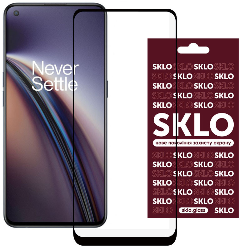 Защитное стекло SKLO 3D (full glue) для OnePlus Nord CE 2 5G (Черный)