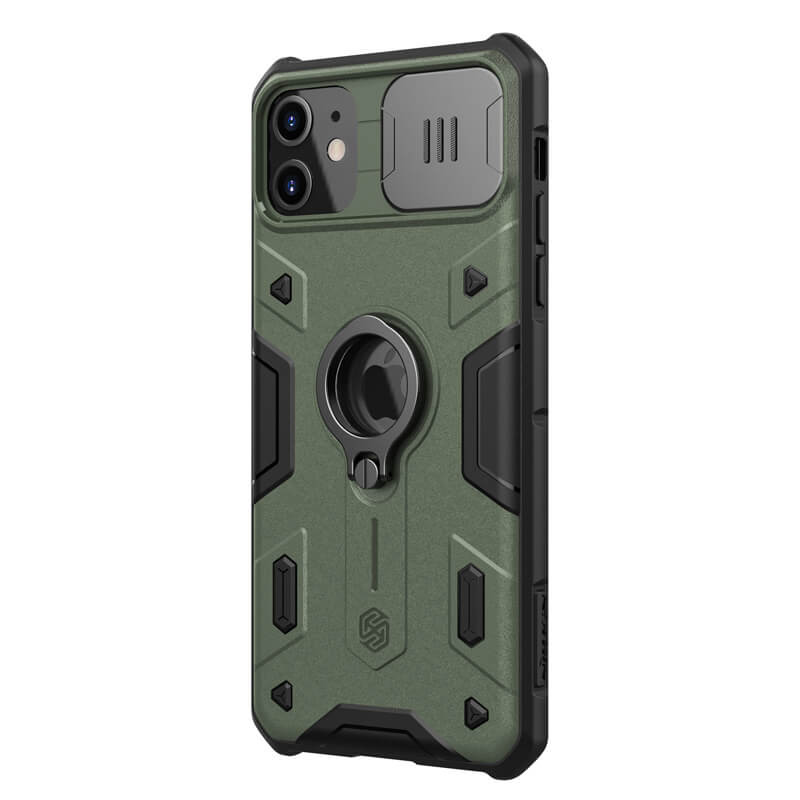 Фото TPU+PC чехол Nillkin CamShield Armor (шторка на камеру) для Apple iPhone 11 (6.1") (Зеленый) на vchehle.ua