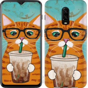 Чехол Зеленоглазый кот в очках для OnePlus 6T