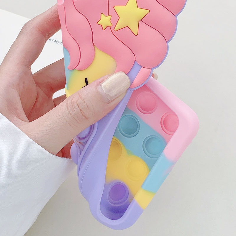 

Фигурный силиконовый 3D чехол Pop it Bubble Unicorn на ремешке для Samsung Galaxy A50 (A505F) (Разноцветный) 1187495