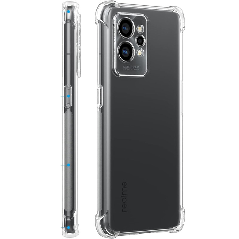 Фото TPU чехол GETMAN Ease logo усиленные углы Full Camera для Realme GT2 (Бесцветный (прозрачный)) на vchehle.ua