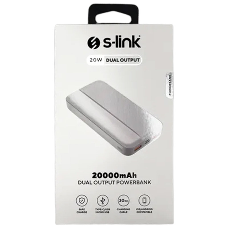 Фото Портативное ЗУ Power Bank S-link P-201 20000 mAh (Белый) в магазине vchehle.ua