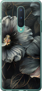 Чехол Черные цветы для OnePlus 8